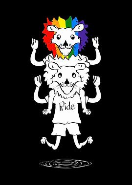 Gay Pride Lion Cartoon