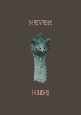 ‘Never Hide’ Even an ostrich has its pride.