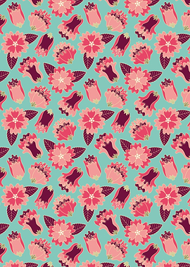flat flowers - pattern