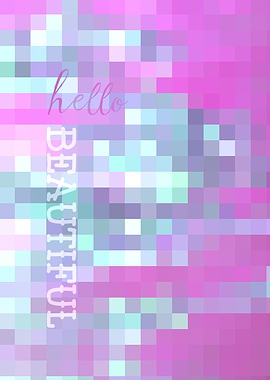 Hello Beautiful Checkered Mosaic Stained Geometric Insp ...