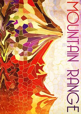 Abstract, mosaic-inspired, stained glass-style digital ...