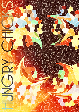 Abstract, mosaic-inspired, stained glass-style digital ...