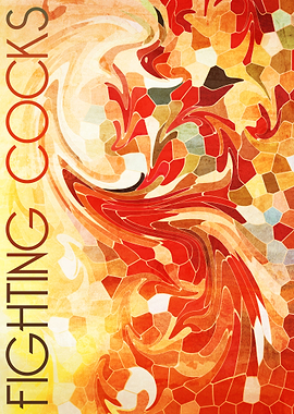 Abstract, mosaic-inspired, stained glass-style digital ...