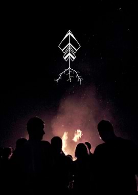 Night bonfire with friends