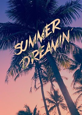 Summer Dreamin Tropical Island Palm Trees Sunrise - Sum ...