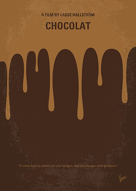 No567 My Chocolat minimal movie poster A woman and her ...