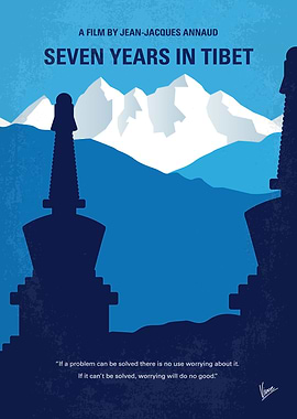 No559 My Seven Years in Tibet minimal movie poster Tru ...