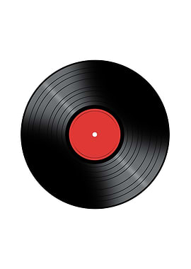 Music Record Vinyl Record with a color center on a whit ...