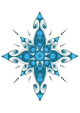 Big blue mandala with ocea