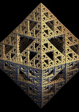 A 3d digitally rendered fractal double pyramid like an ...