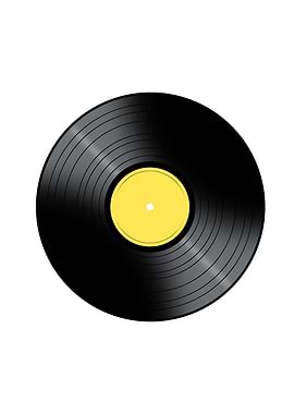 Music Record Vinyl Record with a color center on a whit ...
