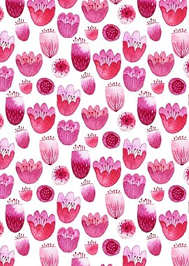 Pink Blossom Watercolor