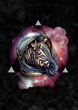 The Space Zebra with dark grunge background.