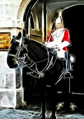 Digital illustration of the Queen's Horse Guard on Duty ...