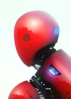 My personal 2d illustration of red robot.