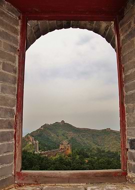 The Great Wall Of China through a window