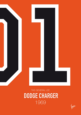 No001 My The Dukes of Hazard minimal movie car poster - ...