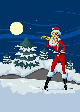 Moonlight Santa Girl