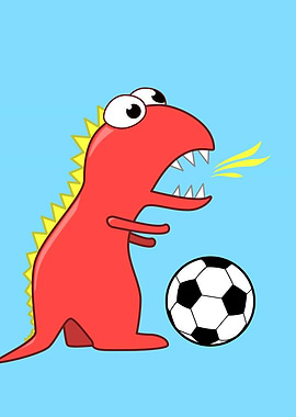 Fun illustration of a cartoon dinosaur (Tyrannosaurus R ...