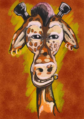 Giraffe with some edge. Yea he knows he stands out on t ...