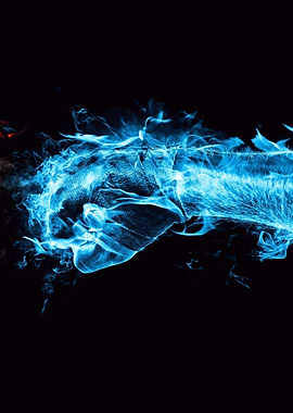 Fist in blue fire shooting on left side. Could be added ...