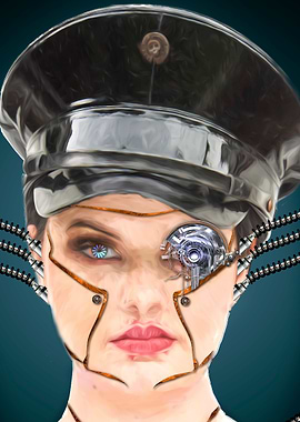 a scifi inspired portrait using mixed media computers a ...