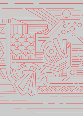 Digital illustration or drawing of a traditional japane ...