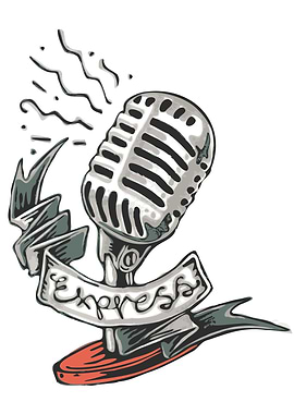 Hand drawn illustration or drawing of a retro microphon ...