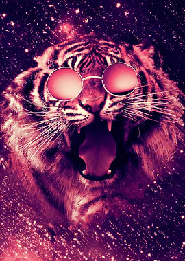 Colorful Sunglasses Tiger