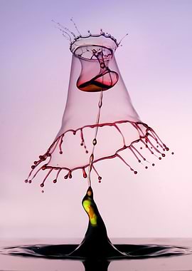 An Abstract form made of collision of water drops