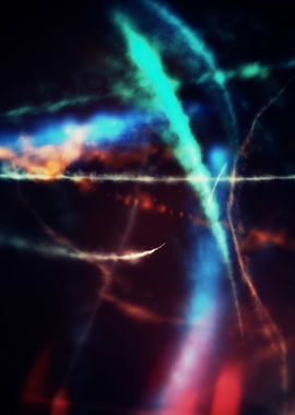 smoketrails dance over an ignition source