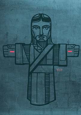 hand drawn illustration or drawing of Jesus Christ with ...