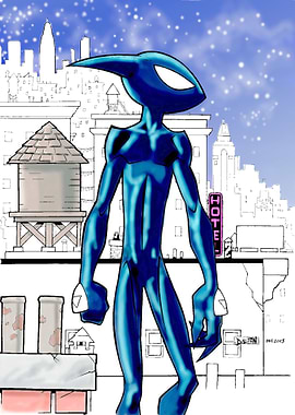 'Hero' - Color version of alien standing in front of a ...