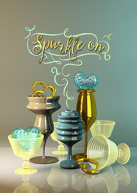 Sparkle On Valentine Hearts Stylish Gold Turquoise Glas ...