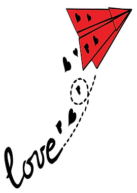 Love letter paper plane