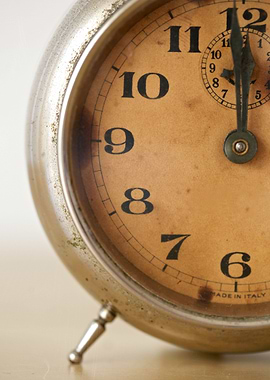 A still life of vintage alarm clock