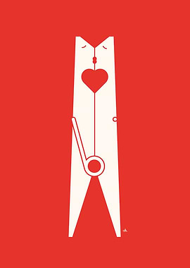 Clothespin kiss.