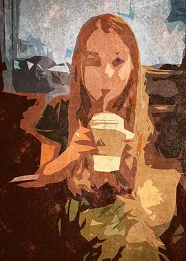 A girl enjoying a coffee