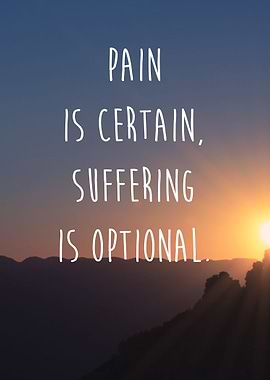 Pain is certain, suffering is optional. -The Buddha