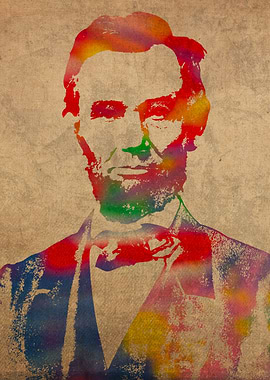 Abraham Lincoln Watercolor Portrait