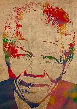 Nelson Mandela Watercolor Portrait