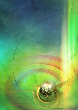 Abstract Art in Blue and Green CB