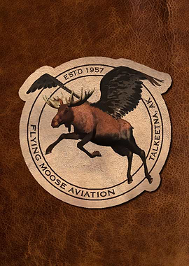 A humorous leather patch bearing the logo of imaginary ...