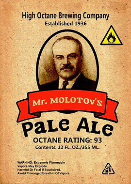 A label from Mr. Molotov's Pale Ale brewed by imaginary ...