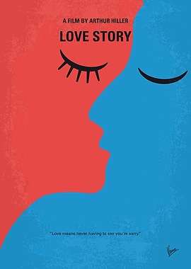 No600 My Love Story minimal movie poster A boy and a g ...