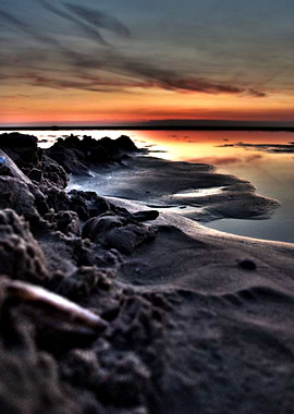 Sunset at Le Touquet, France.