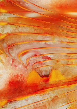 Abstract cubism orange and red Version 2