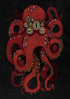 Illustrations of an Octopus, a sea creature .