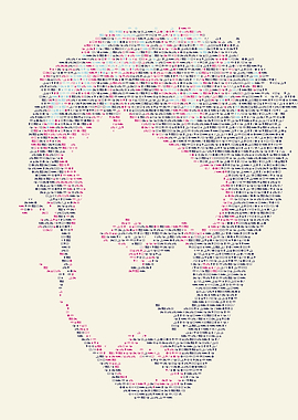 James Dean. Portrait made out of tiny icons; see more o ...