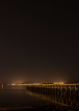 Long exposure of a pier on the River Clyde in Scotland